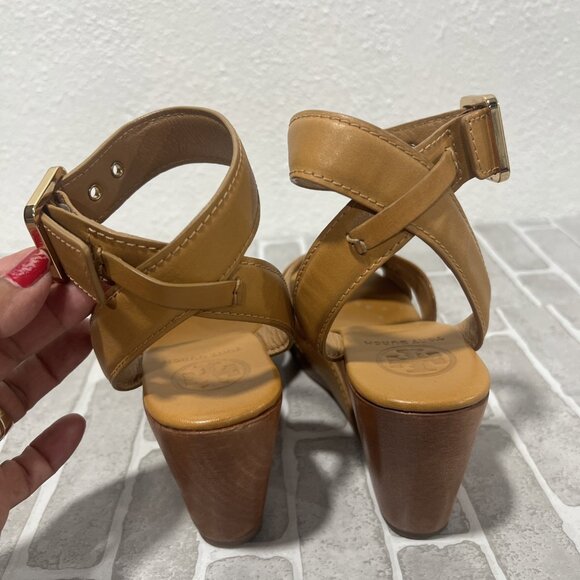 Tory Burch Almita Wood Wedge Platform Sandals Women's 5M - Picture 14 of 16